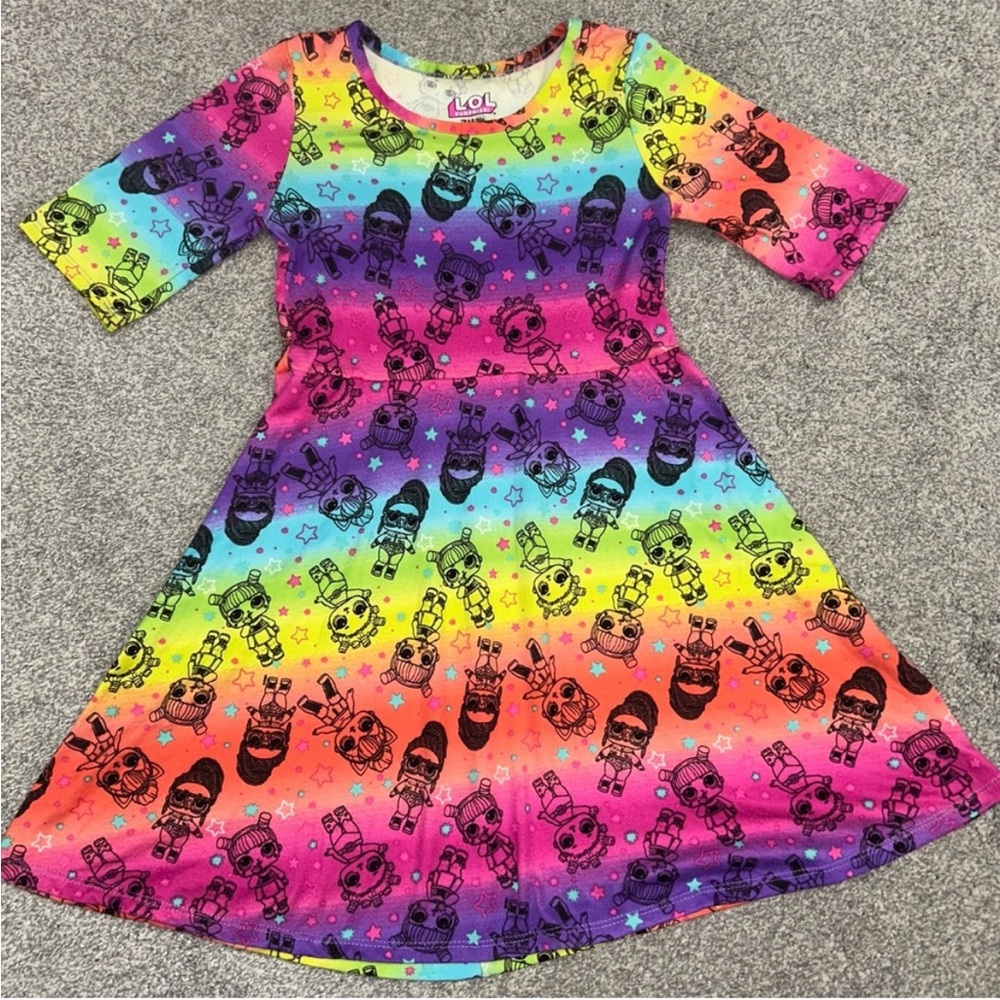 LOL SURPRISE Rainbow Colorful Kids Dress with Fun Print